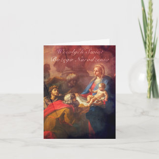 Cartão de Natal polonês/inglês - adoração