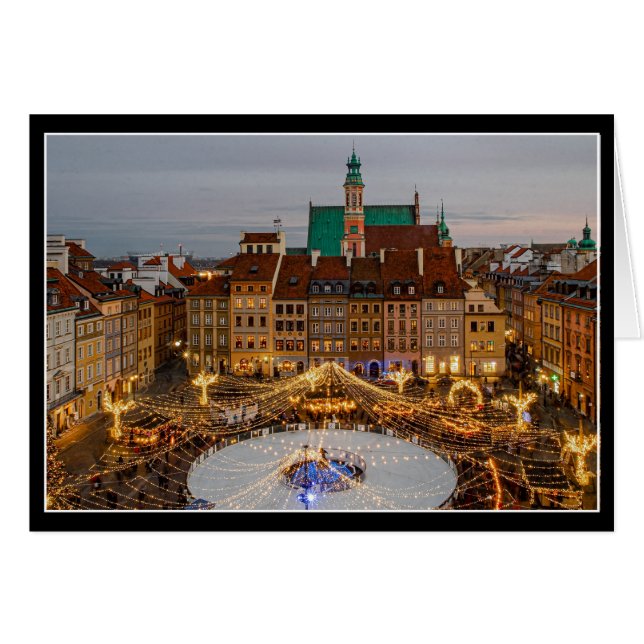 Cartão de Natal Polônia de Varsóvia (Frente Horizontal)