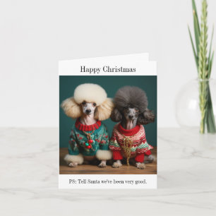 Cartão de Natal Poodle Dogs