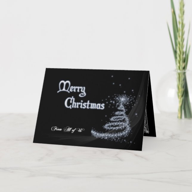 Cartão de Natal preto e branco de todos nós (Frente)