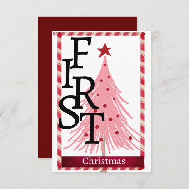Cartão de Natal primeiro Natal (Frente/Verso)