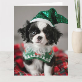 Cartão de Natal Puppy para Elf Chin