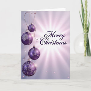Cartão de Natal Purple Bauble