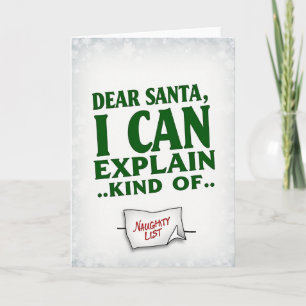 Cartão de Natal Querido Papai Noel Posso Explicar 