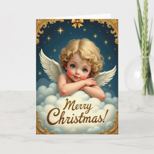 Cartão de Natal Querubim Celestial