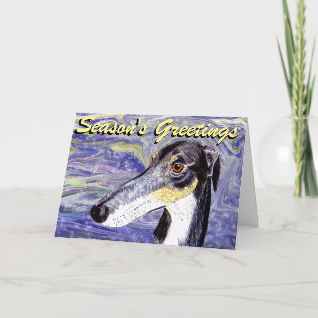 Cartão de Natal Quirky lurcher (Frente)