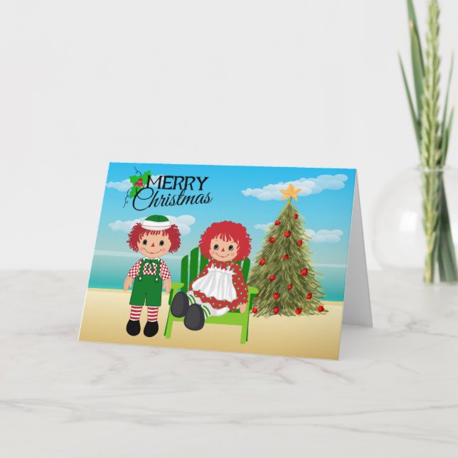 Cartão de Natal Rag Doll (Frente)