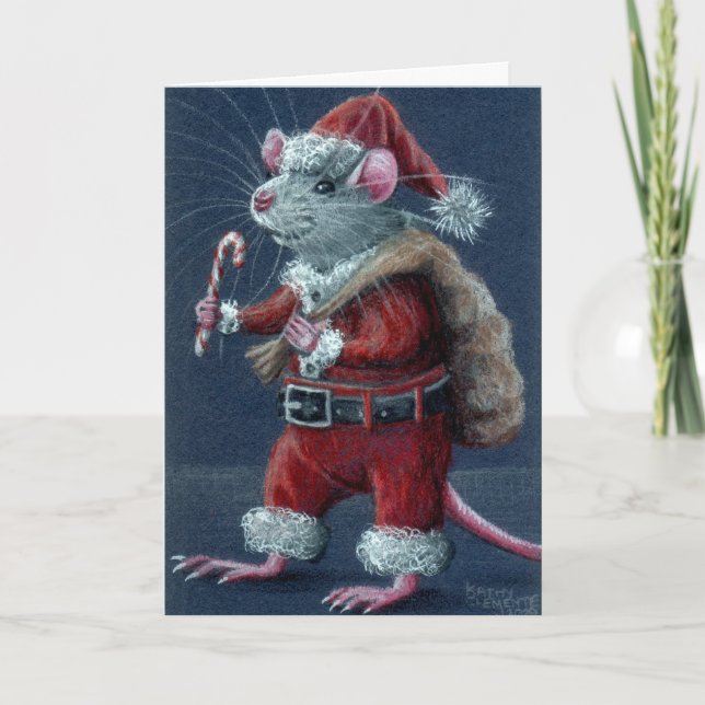 Cartão de Natal Rat de papais noeis (Frente)