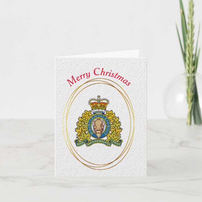 Cartão de Natal Real Canadiano Montado da Polícia (Frente)