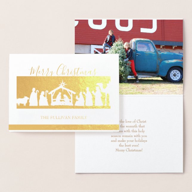 Cartão de Natal Real Foil Natividade (Exibição)