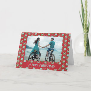 Cartão de Natal Red Green Aqua Art Nouveau