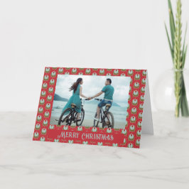 Cartão de Natal Red Green Aqua Art Nouveau