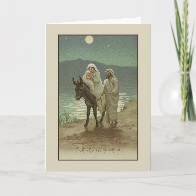 Cartão de Natal religioso alemão do vintage (Frente)