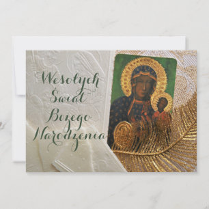 Cartão de Natal Religioso do Wesołych świąt em pol