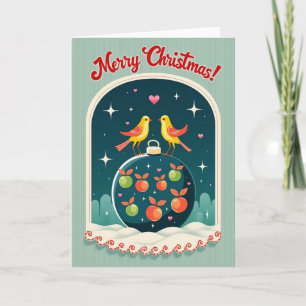 Cartão de Natal Retro Birds