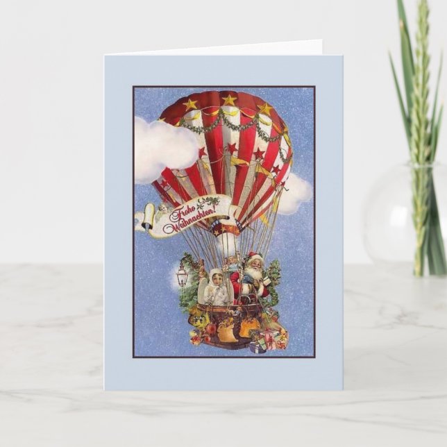 Cartão de Natal retro de Frohe Weihnachten do (Frente)