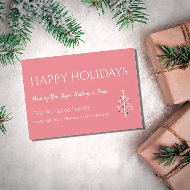 Cartão de Natal Retroativo Moderno, cor-de-rosa, d (Criador carregado)