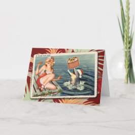 Cartão de Natal Retroativo para Golfinhos Feliz