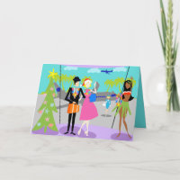 Cartão de Natal Retrohavaiano