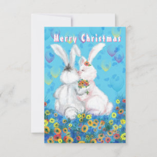 Cartão de Natal Românico de Casal Bunny