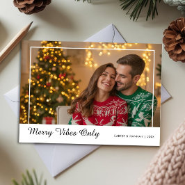 Cartão de Natal Romântico com Vibrações Alegres