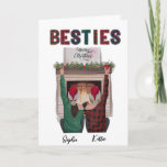 Cartão de Natal Romântico Personalizado Para Besti<br><div class="desc">Um "Cartão de Natal Romântico Personalizado para Besties" é uma forma única e sincera de celebrar a sua amizade próxima durante o feriado. Este cartão pode ser personalizado com uma mensagem romântica, memórias especiais ou outros detalhes pessoais que refletem o profundo vínculo e amor entre você e seus melhores amigos....</div>