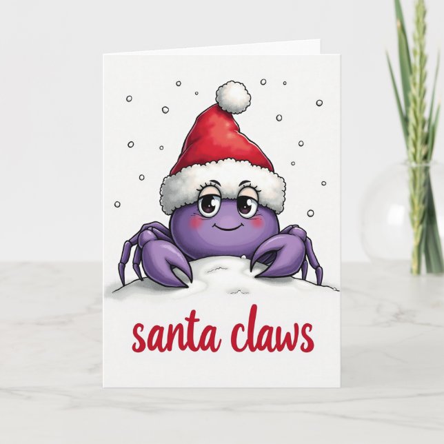 Cartão de Natal Roxo Caprichoso (Frente)