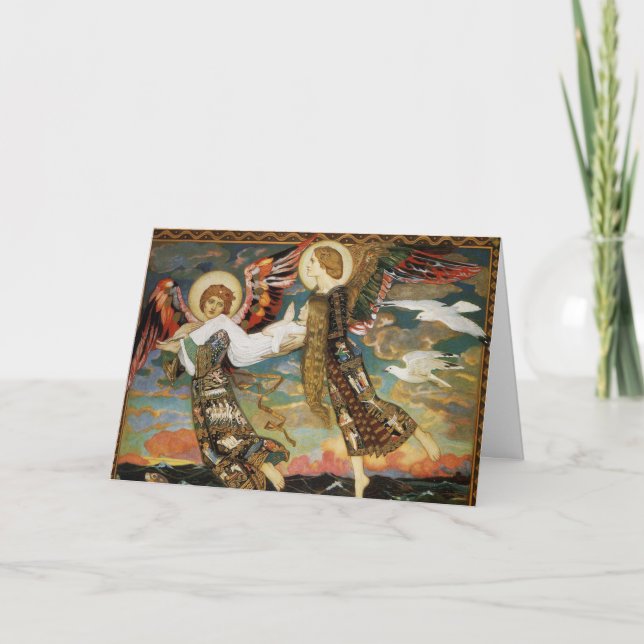 Cartão de Natal: Rua. Noiva Carrada por Anjos (Frente)