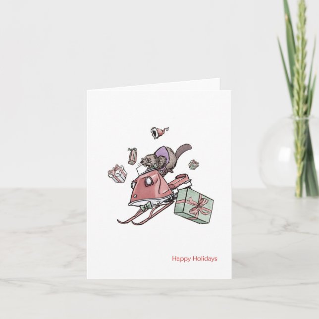 Cartão de Natal Russo de Férias (Frente)