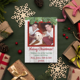 Cartão de Natal Rustic Wood and Pine