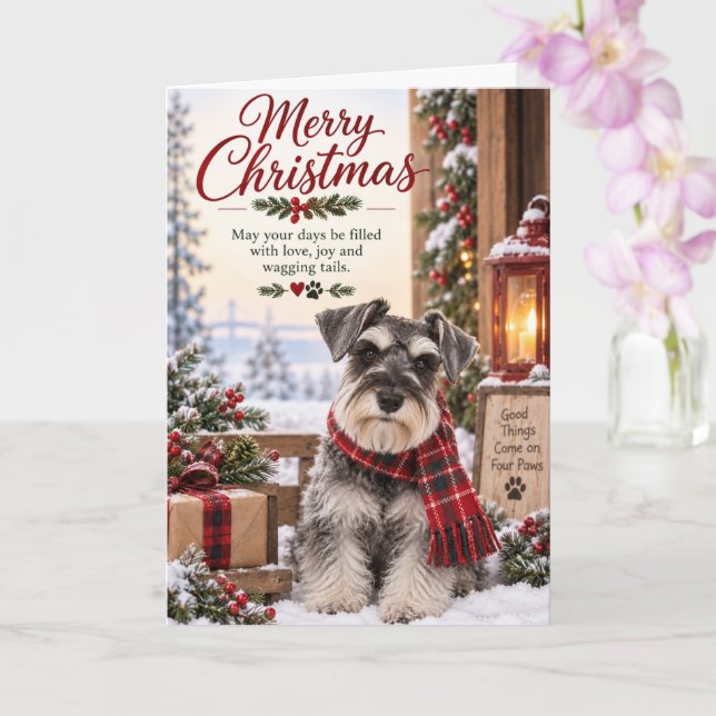 Cartão de Natal Schnauzer (Orquídea)