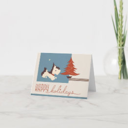 Cartão de Natal Scottie Dog de 1930