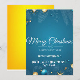 Cartão de Natal Script Feliz Natal Azul