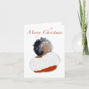Cartão de Natal Senhora Papai Noel Afro-Americana