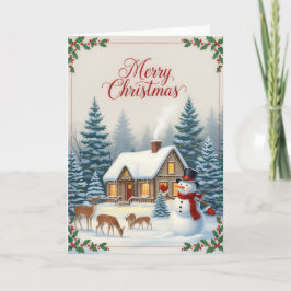 Cartão de Natal Serenidade da Cabana de Inverno