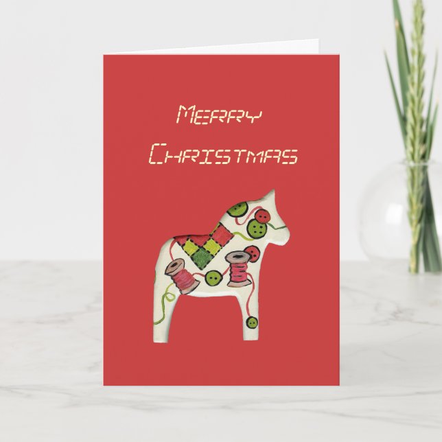 Cartão de Natal Sewing do tema (Frente)