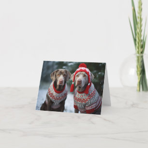 Cartão de Natal Silver Labrador
