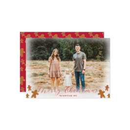 Cartão de Natal Simples Boho Gingerbird Man