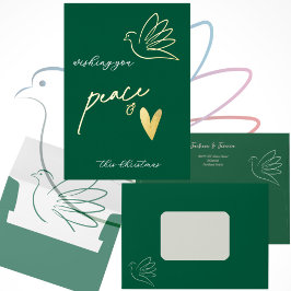 Cartão de Natal Simples de Portas de Paz e Amor