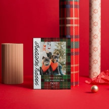 Cartão de Natal simples de xadrez de Búfalo