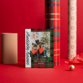 Cartão de Natal simples de xadrez de Búfalo