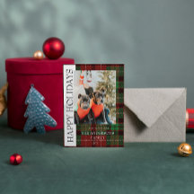 Cartão de Natal simples de xadrez de Búfalo