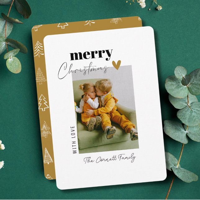 Cartão de Natal Simples e Dourado Minimalista para (Criador carregado)