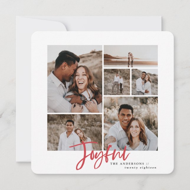 Cartão de natal simples e elegante multifoto (Frente)