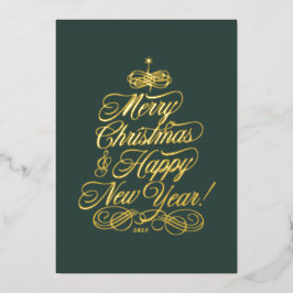 Cartão de Natal Simples em Verde