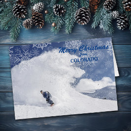 Cartão de Natal Snowboard Colorado Snowflake