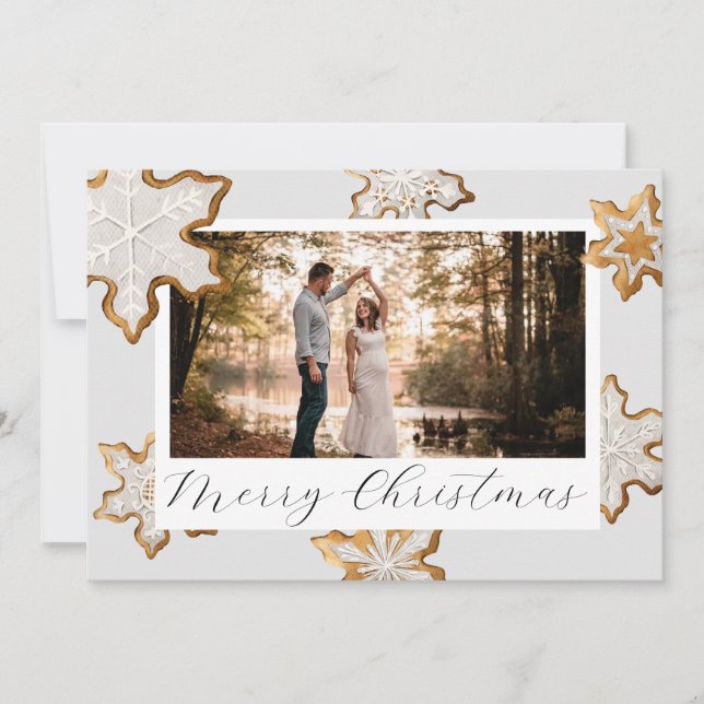 Cartão de Natal Snowflake Cookie (Frente)