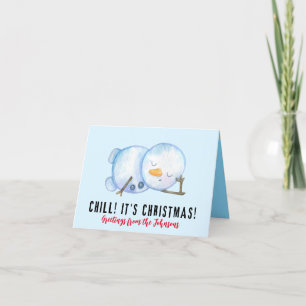 Cartão de Natal Snowman, Cartão Xmas Personalizado