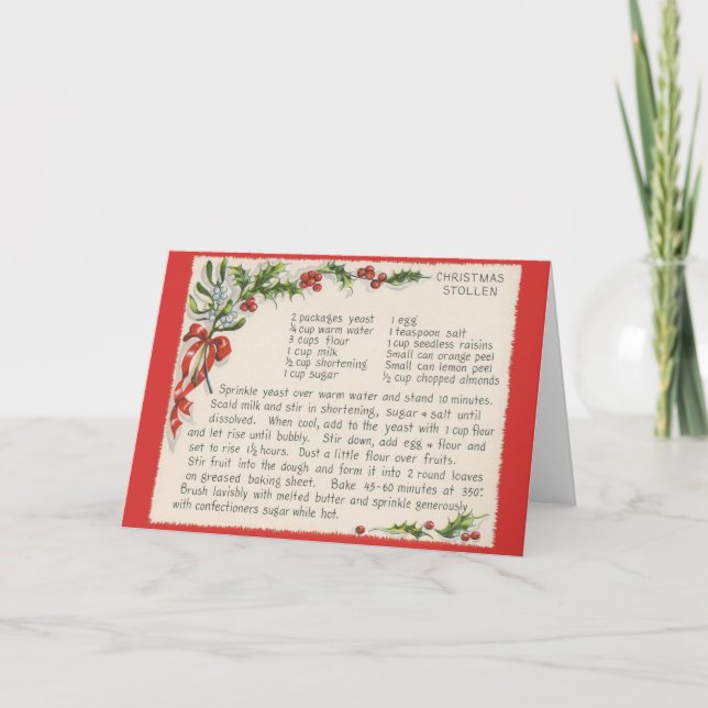 Cartão de Natal Stollen de natais vintages (Frente)