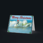 Cartão de Natal surfando do papai noel<br><div class="desc"></div>